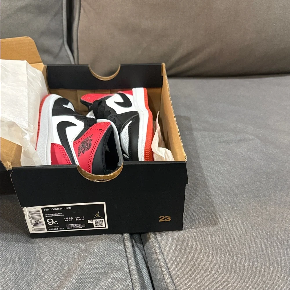 Jordan Red, Black, and White Sneakers - Picture 2 of 5